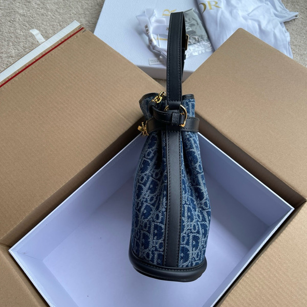 Christian Dior Medium C'est Dior Bag  Blue Denim Dior Oblique Jacquard