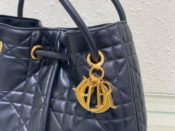 Christian Dior Medium Dior Nolita Bag  Black Macrocannage Lambskin