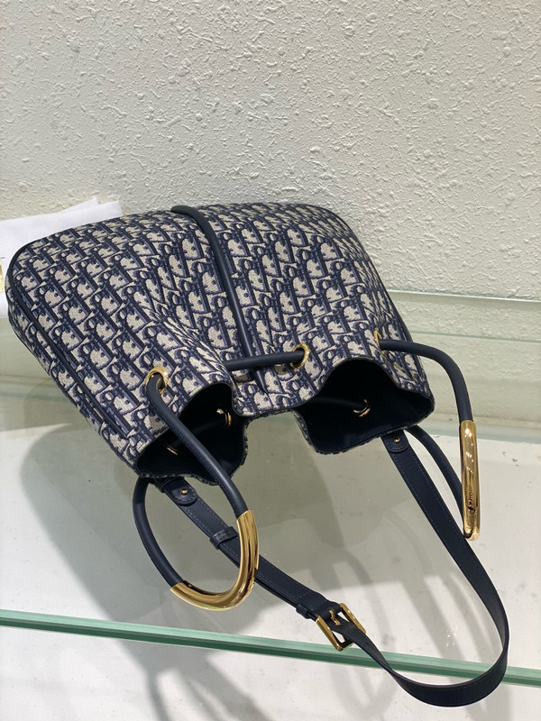 Christian Dior Medium Dior Nolita Bag  Blue Dior Oblique Jacquard