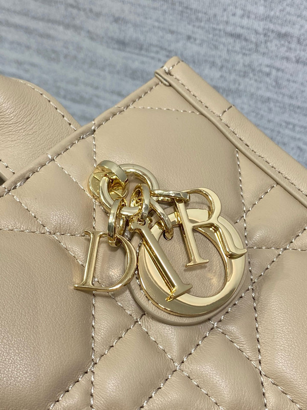 Christian Dior Mini Dior Book Tote  Trench Beige Macrocannage Calfskin