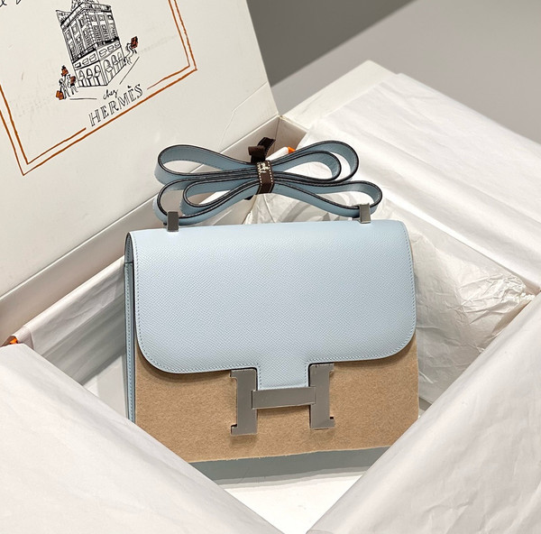 Hermès Constance 1-24 Blue Pale Epsom Palladium Hardware