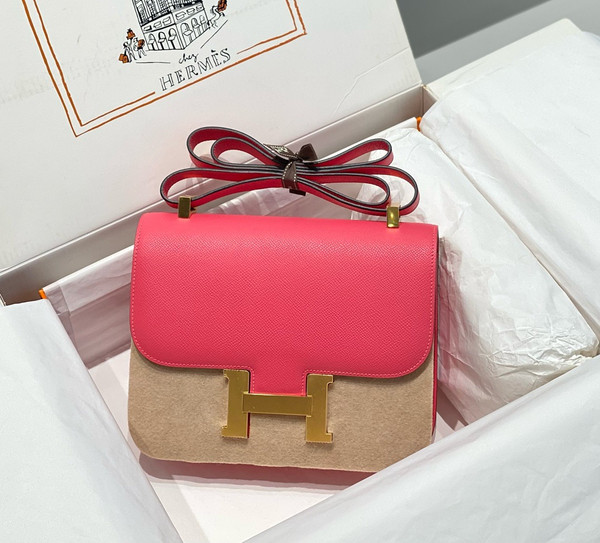 Hermès Constance 1-24 Rose Azalee Epsom Gold Hardware