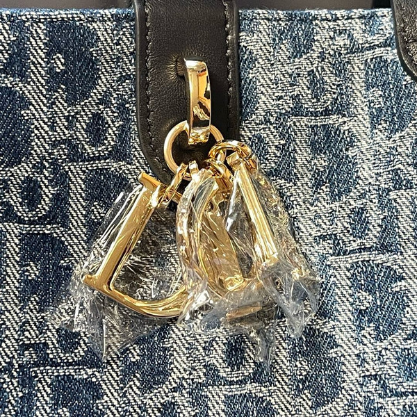 Christian Dior Medium Dior Toujours Bag  Blue Denim Dior Oblique Jacquard