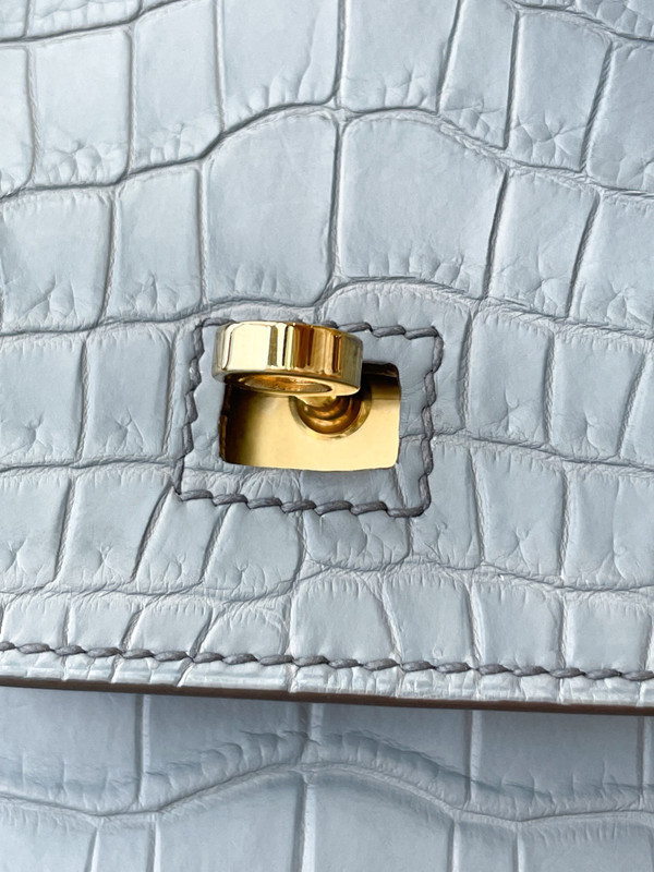 HERMES BIRKIN 30 BAG MATT PEARL GRAY ALLIGATOR GOLD HARDWARE