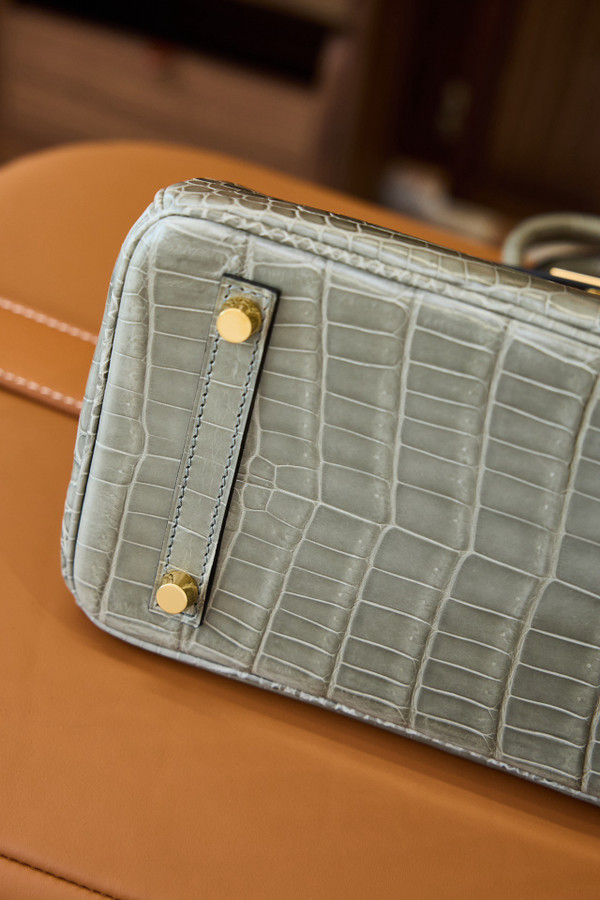 Hermes Gris Tourterelle Birkin 30 in Niloticus Crocodile with Gold hardware