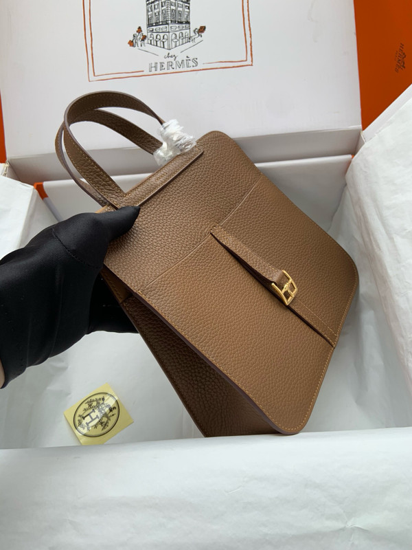 Hermes Halzan 25 Gold Clemence Gold Hardware