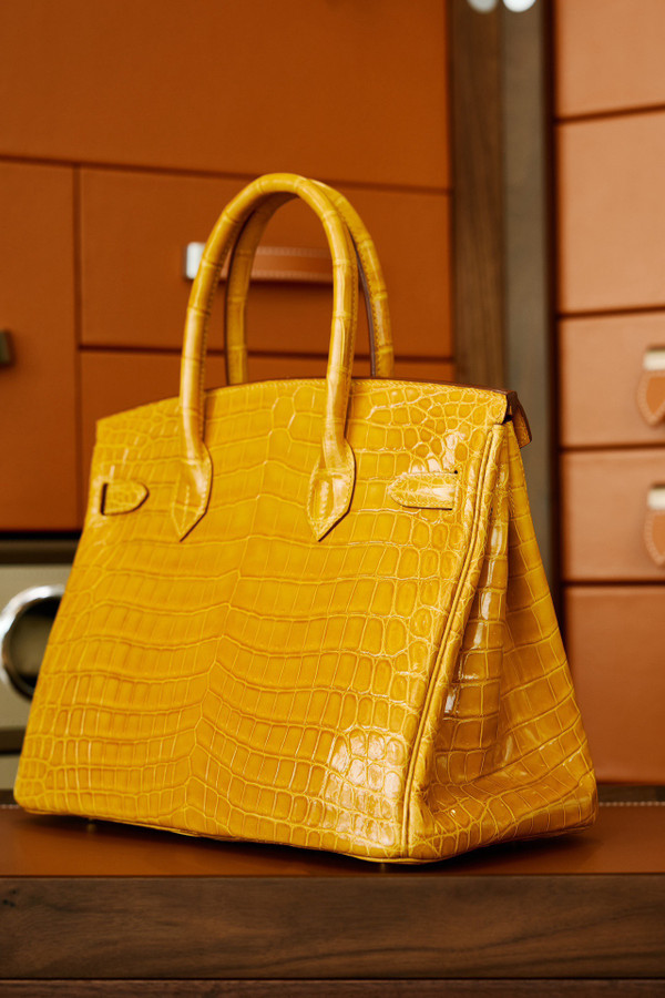 Hermes Amber Birkin 30 in Porosus  Crocodile with Gold hardware