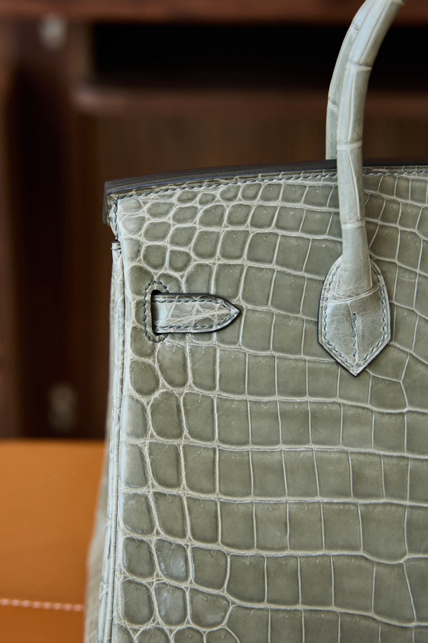 Hermes Gris Tourterelle Birkin Bag 25cm Niloticus Crocodile Leather Gold Hardware