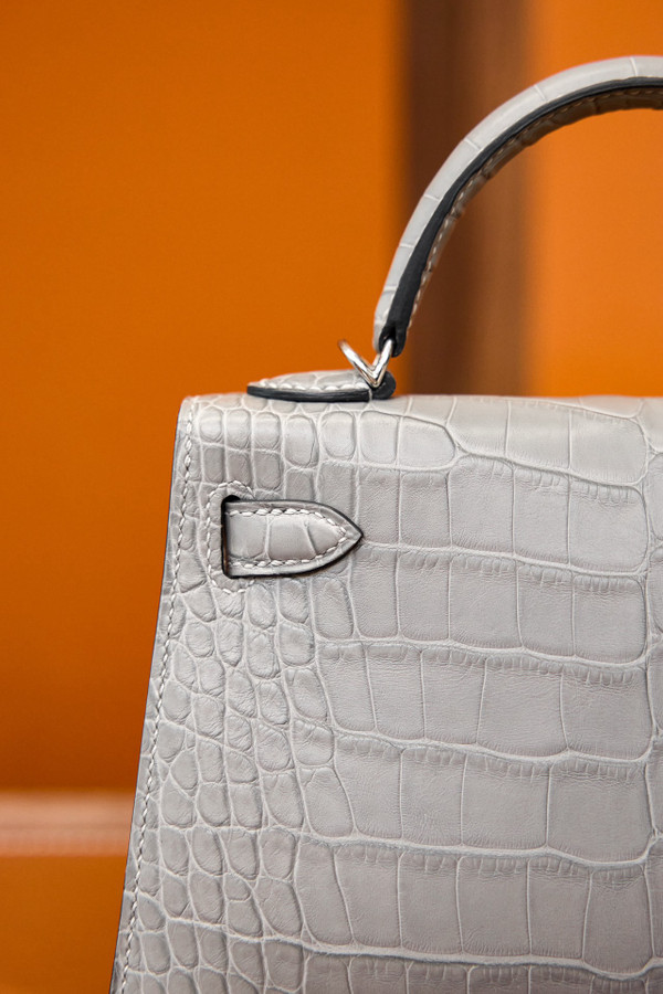 Hermès Kelly 20 Mini II Pearl Gray Matte Alligator Palladium Hardware
