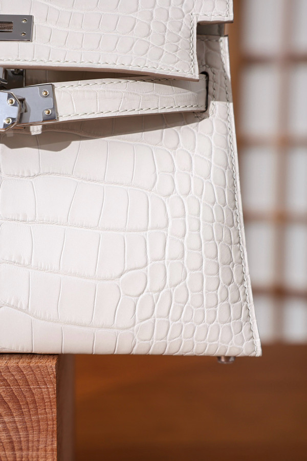 Hermes Craie Mini Kelly II 20 Alligator Palladium Hardware