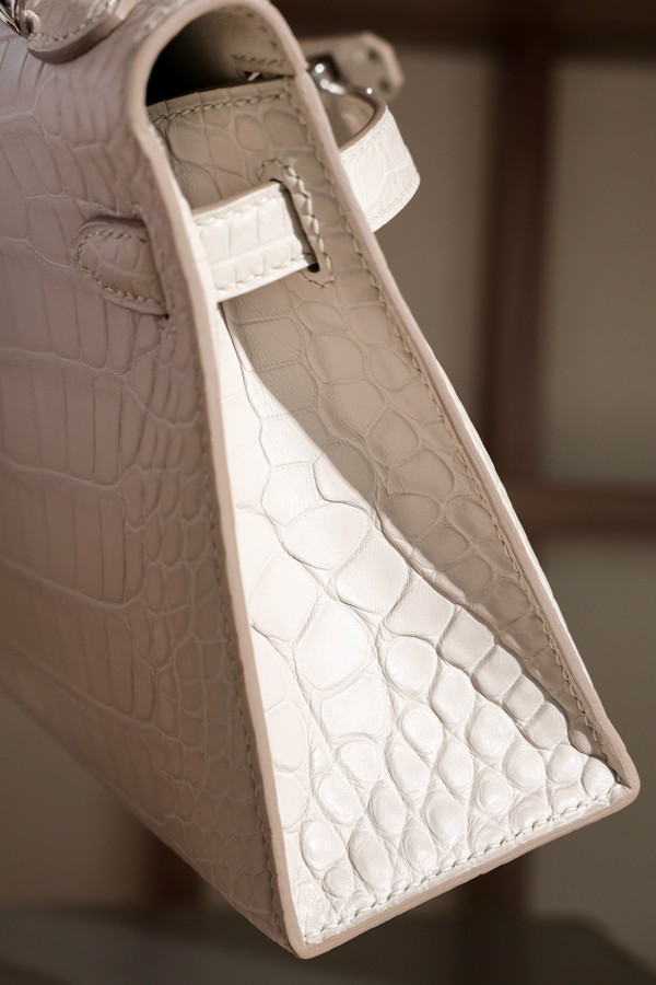 Hermes Craie Mini Kelly II 20 Alligator Palladium Hardware