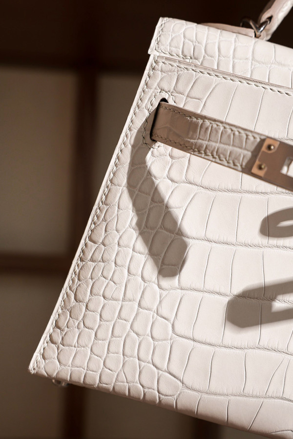 Hermes Craie Mini Kelly II 20 Alligator Palladium Hardware