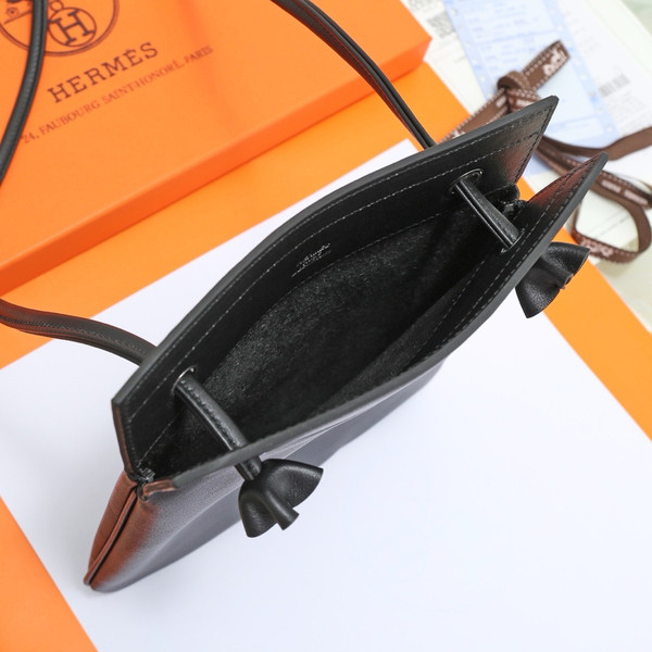 Hermès Black Calfskin Mini Aline