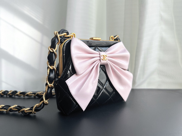 CHANEL HANDBAG WITH CHAIN BLACK/PINK