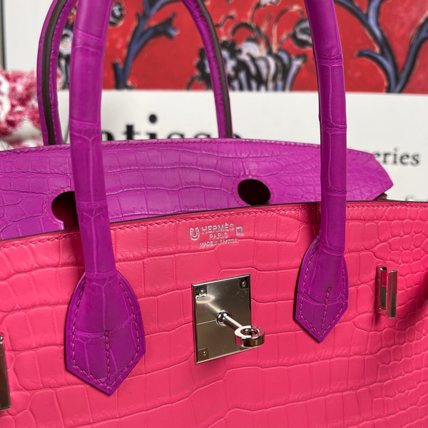 HERMES SPECIAL ORDER BIRKIN 30 BAG Anenome/Rose Azalee GOLD HARDWARE