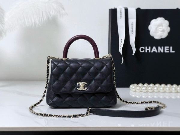Chanel MINI FLAP BAG WITH TOP LIZARD HANDLE 2024