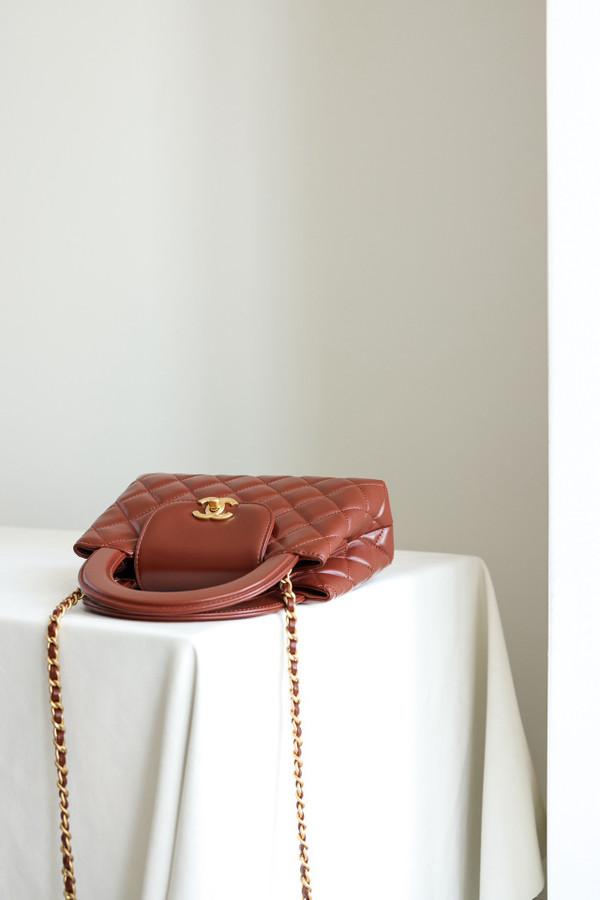 Chanel Kelly Mini Shopping Bag Caramel