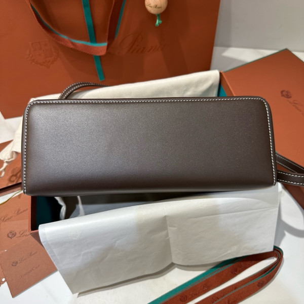 Loro Piana Extra Bag L27  Smooth Calfskin Dark Chocolate