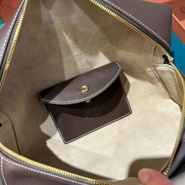 Loro Piana Extra Bag L27  Smooth Calfskin Dark Chocolate