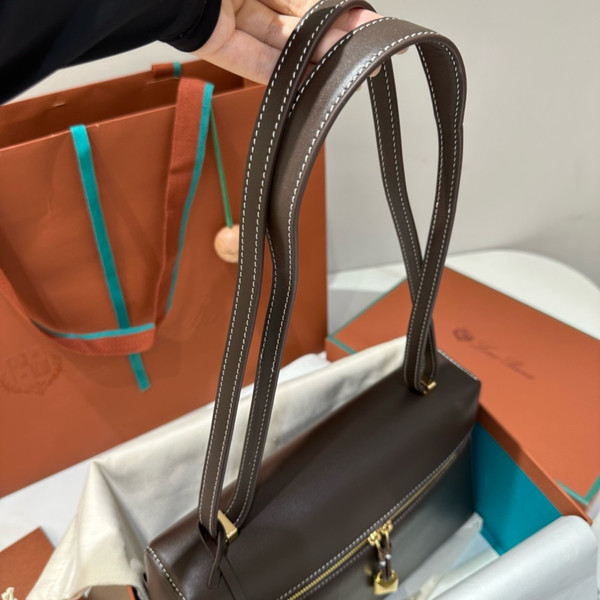 Loro Piana Extra Bag L27  Smooth Calfskin Dark Chocolate