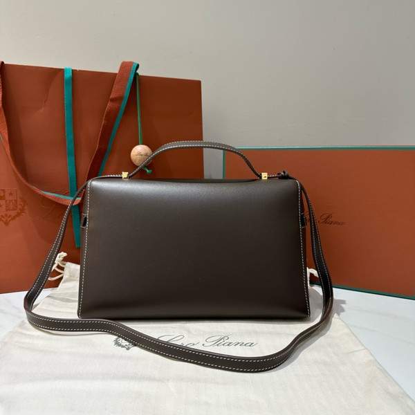 Loro Piana Extra Bag L27  Smooth Calfskin Dark Chocolate