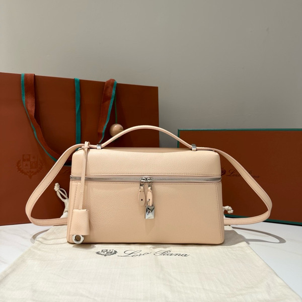 Loro Piana Extra Bag L27  Smooth Calfskin Light Mastic