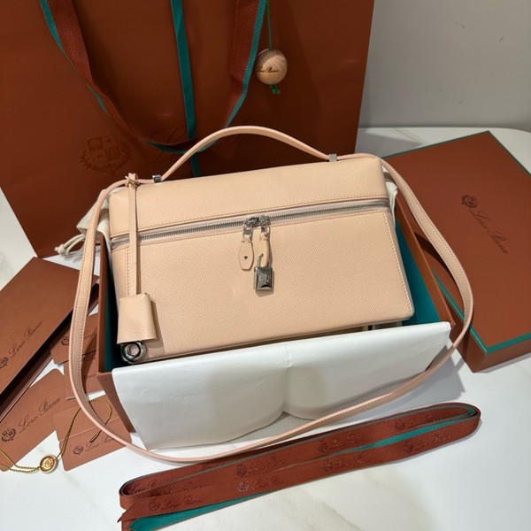 Loro Piana Extra Bag L27  Smooth Calfskin Light Mastic