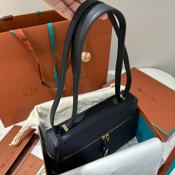 Loro Piana Extra Bag L27  Smooth Calfskin Black