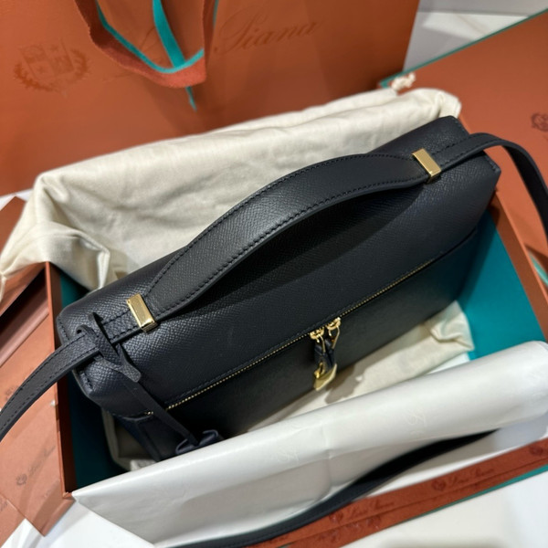 Loro Piana Extra Bag L27  Smooth Calfskin Black