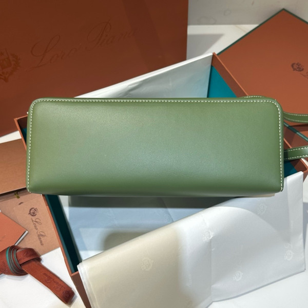 Loro Piana Extra Bag L27  Smooth Calfskin Dark Lichen Green
