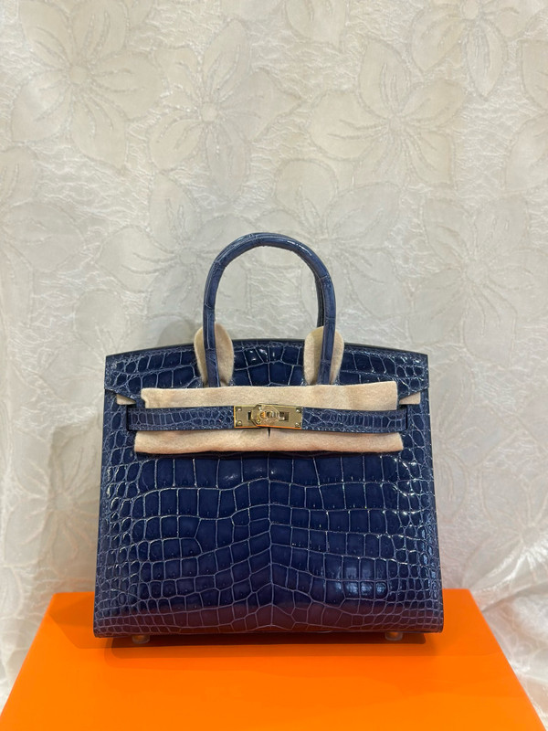 Hermès Birkin 20 Blue Sapphire  Alligator Gold Hardware