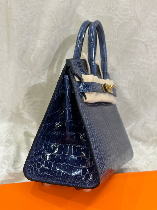 Hermès Birkin 20 Blue Sapphire  Alligator Gold Hardware