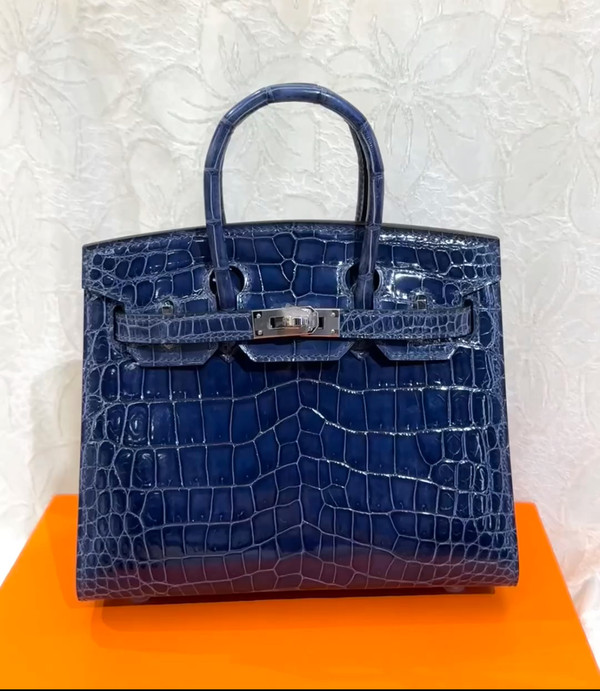 Hermès Birkin 20 Blue Sapphire  Alligator Palladium Hardware