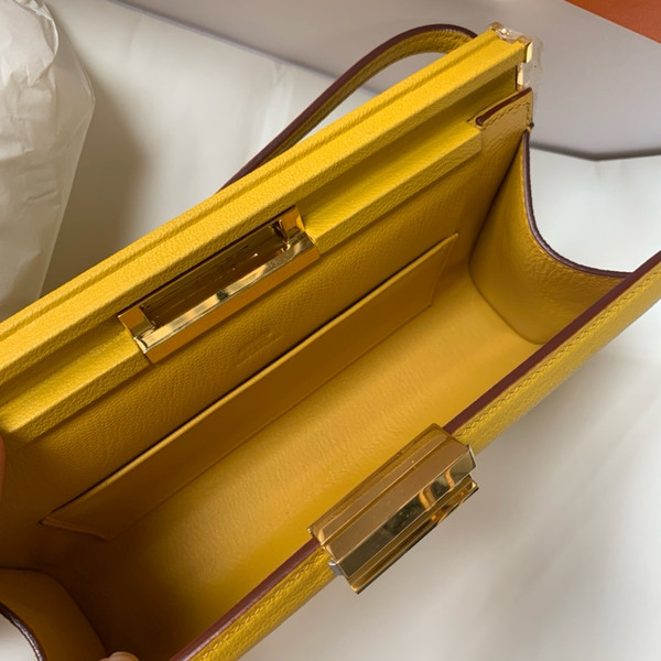 Hermes Clic-H 21 bag Amber Evercolor calfskin  with Gold hardwares