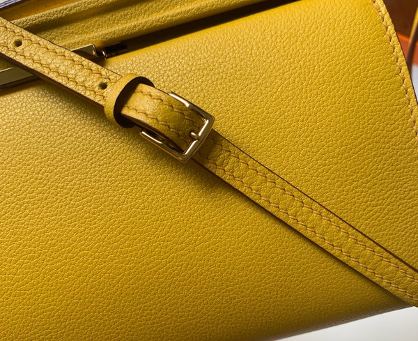 Hermes Clic-H 21 bag Amber Evercolor calfskin  with Gold hardwares