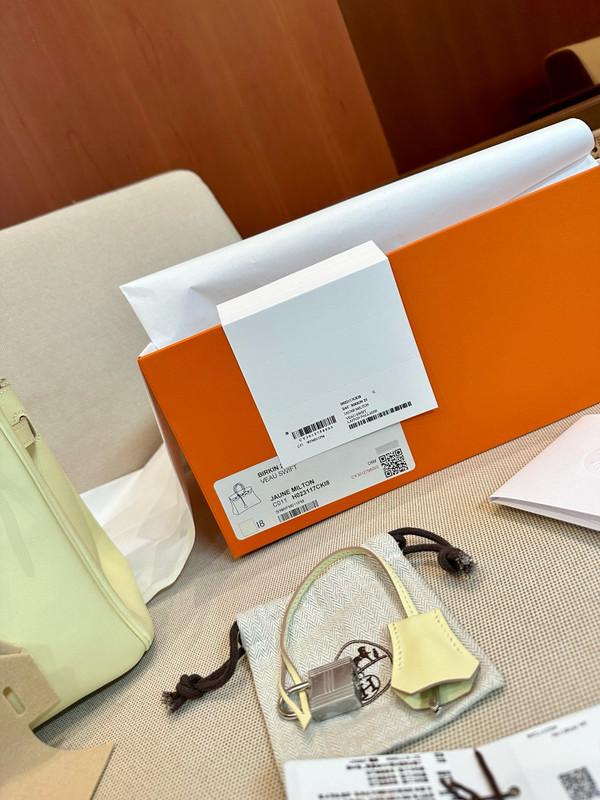 Hermes BIRKIN25 JAUNE MILTON I8 Birkin 25 cm Swift Palladium Hardware