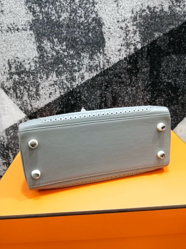 Hermès Bule Glacier Kelly Lace 25  Togo Palladium Hardware