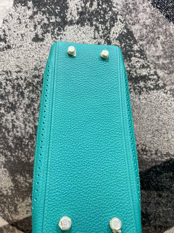 Hermès  Malachite Kelly Lace 25  Togo Palladium Hardware
