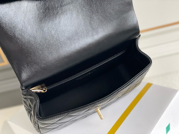 Chanel MINI FLAP BAG WITH TOP HANDLE BLACK