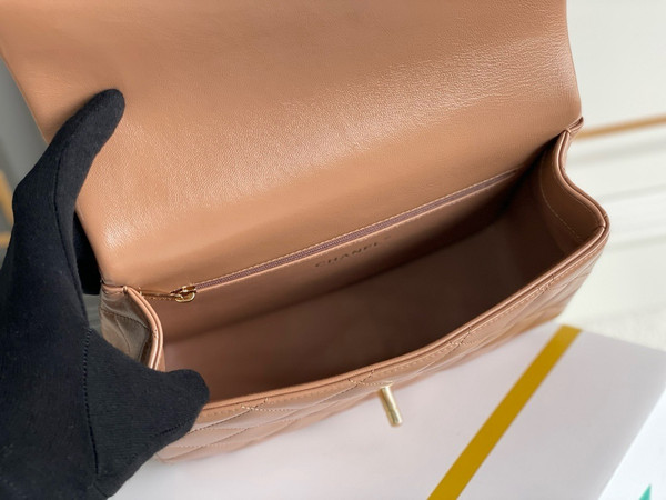 Chanel MINI FLAP BAG WITH TOP HANDLE CARAMEL