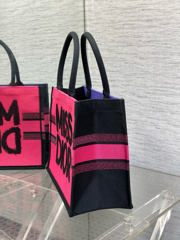 Christian Dior Large Dior Book Tote Miss Dior Graffiti Embroidery  Pink