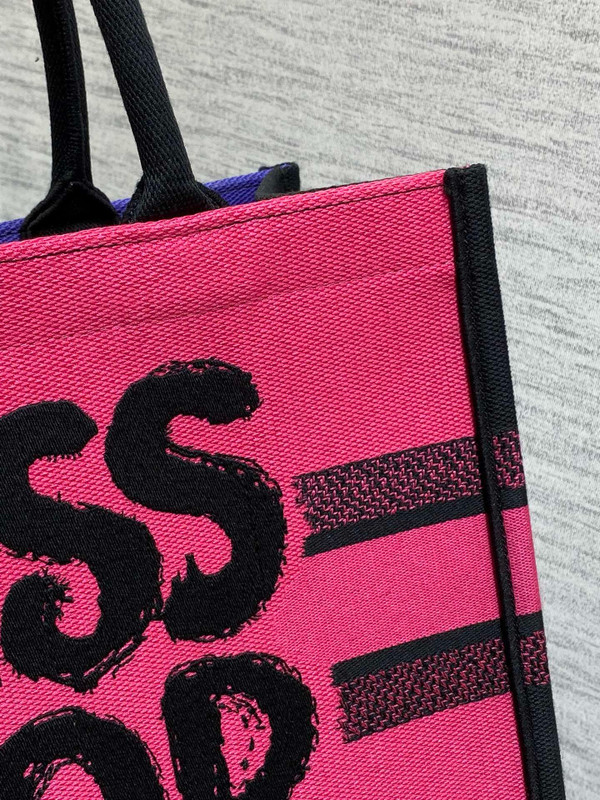 Christian Dior Large Dior Book Tote Miss Dior Graffiti Embroidery  Pink