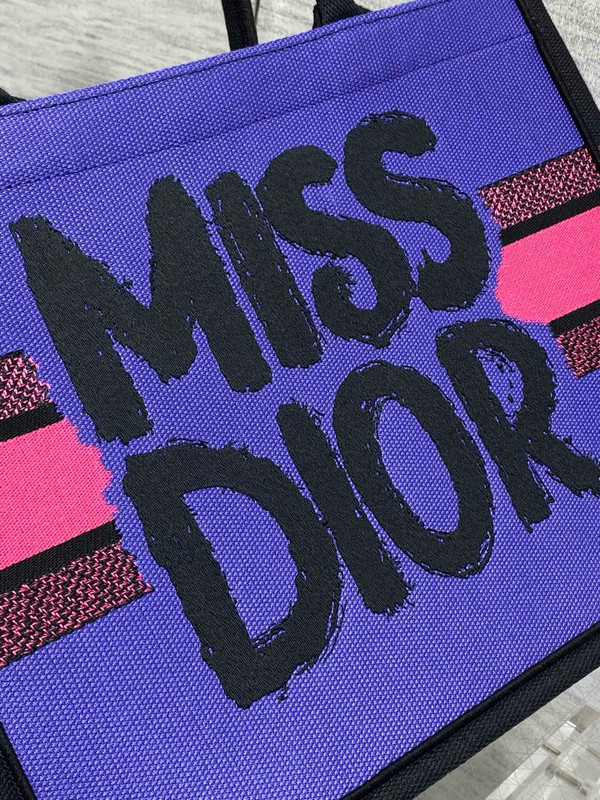 Christian Dior Large Dior Book Tote Miss Dior Graffiti Embroidery  Pink