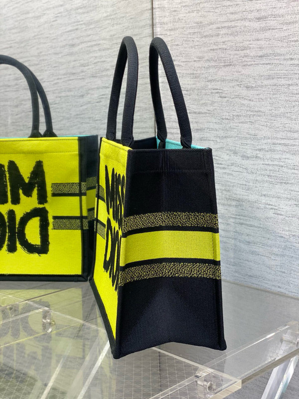 Christian Dior Large Dior Book Tote Miss Dior Graffiti Embroidery Yellow