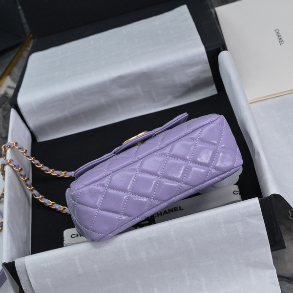 Chanel Purple Shiny Crumpled Calfskin  HOBO BAG