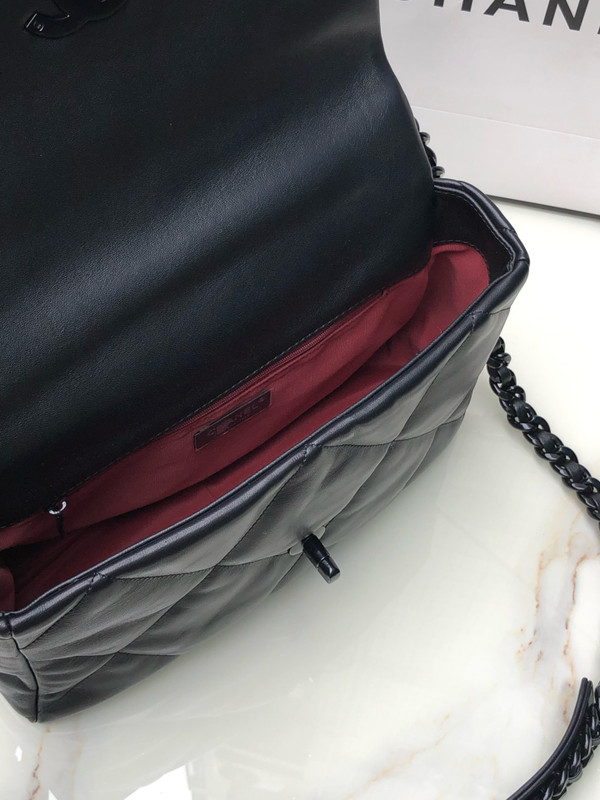 CHANEL 19 Black Bag All Black in Goatskin