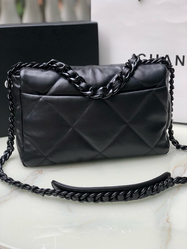 CHANEL 19 Black Bag All Black in Goatskin