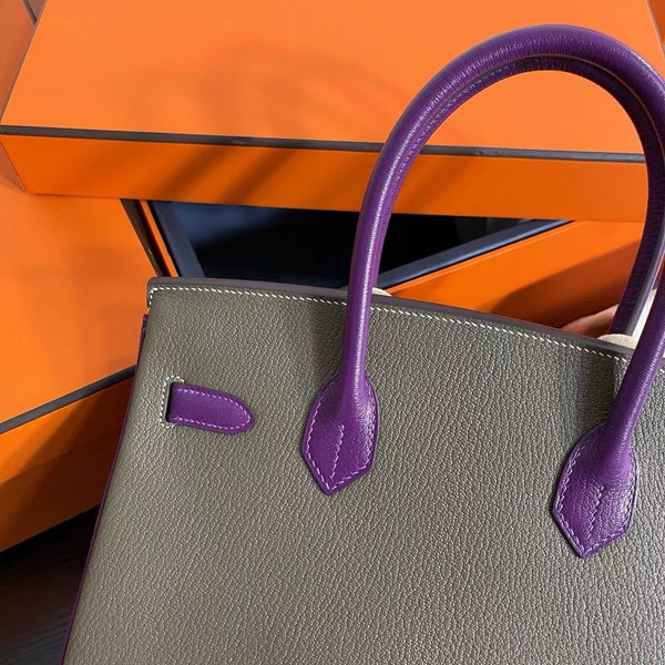 Hermes Special Order Bi-coloured Birkin 25cm Togo Palladium Hardware