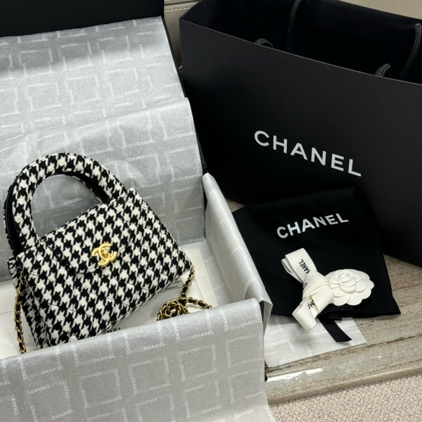 Chanel Kelly Mini Shopping Bag Houndstooth