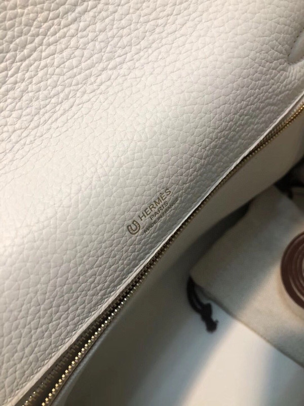 Hermes Special Order Craie/ Pink Kelly 28 Lace Bag Togo and Swift Leather